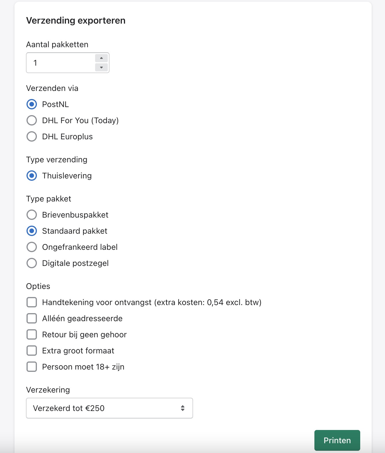 Shopify api settings