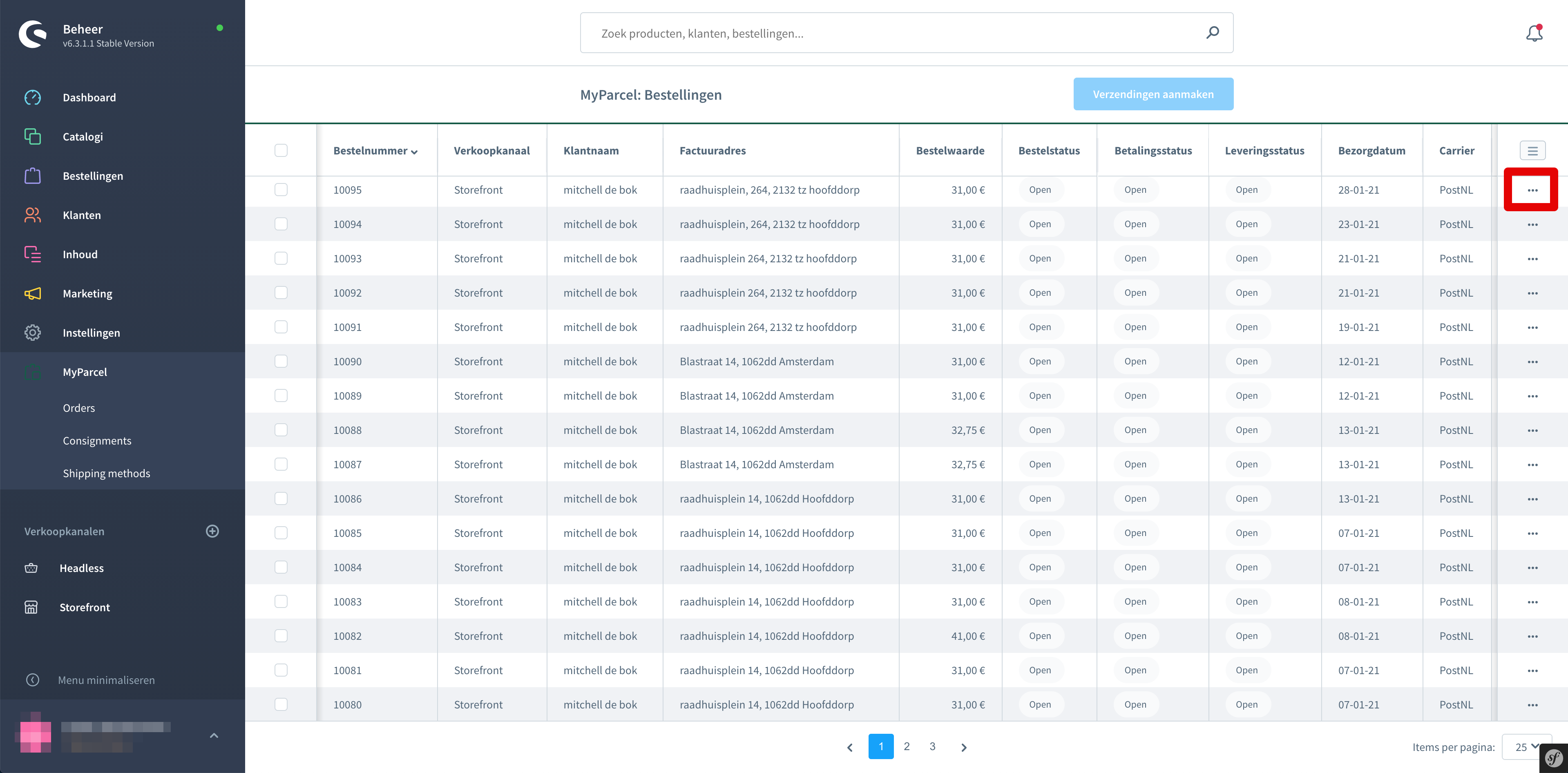 Shopware aanmaken van een label