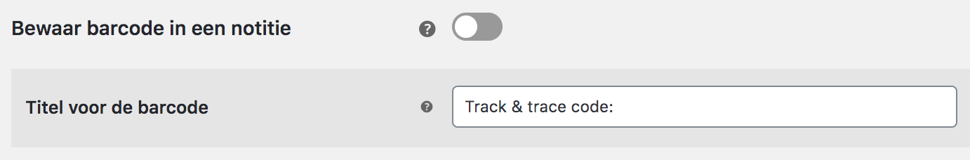 WooCommerce barcode in notitie